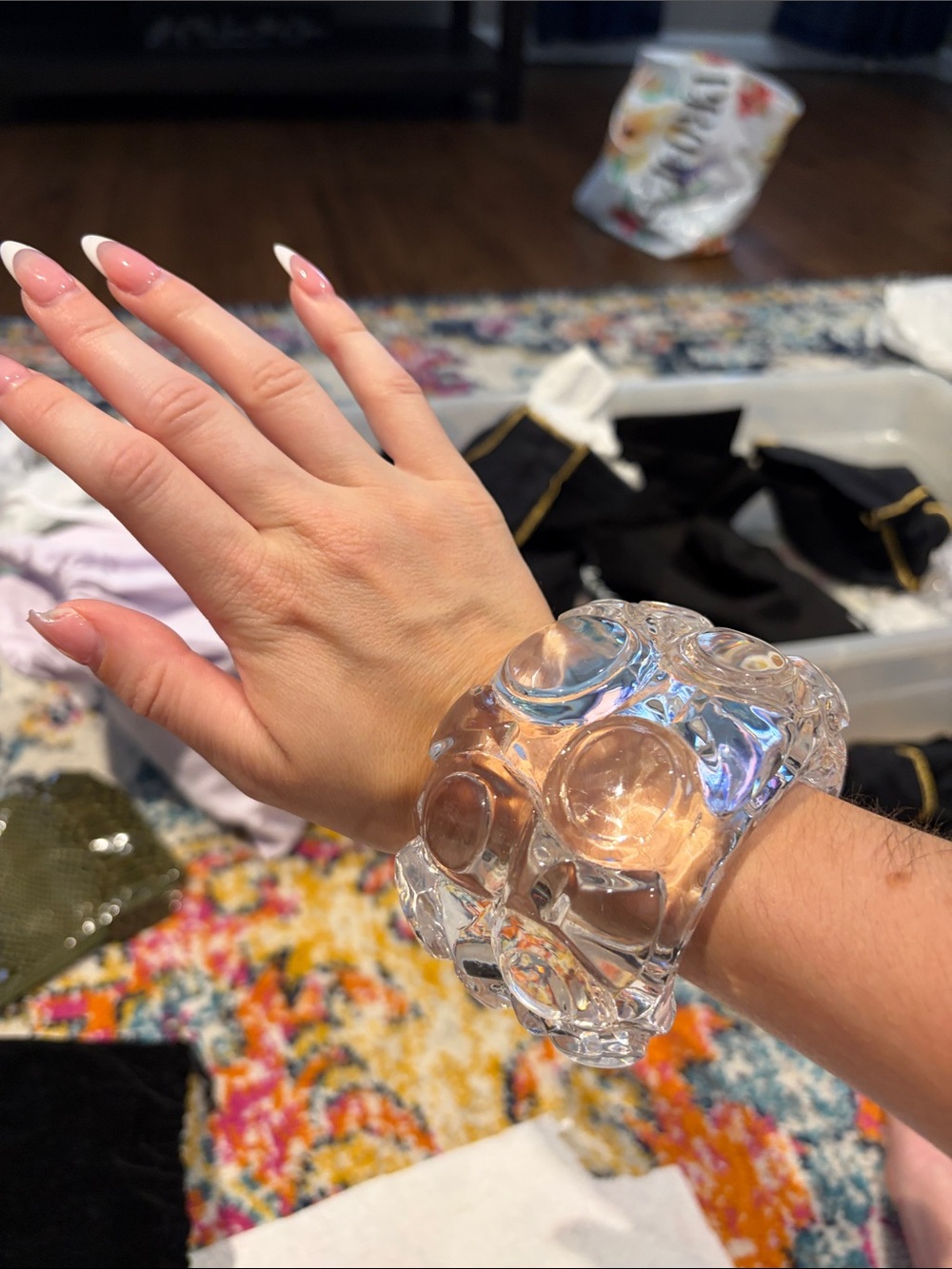 Patricia von musalin Clear Skull Resin Cuff Bracelet
